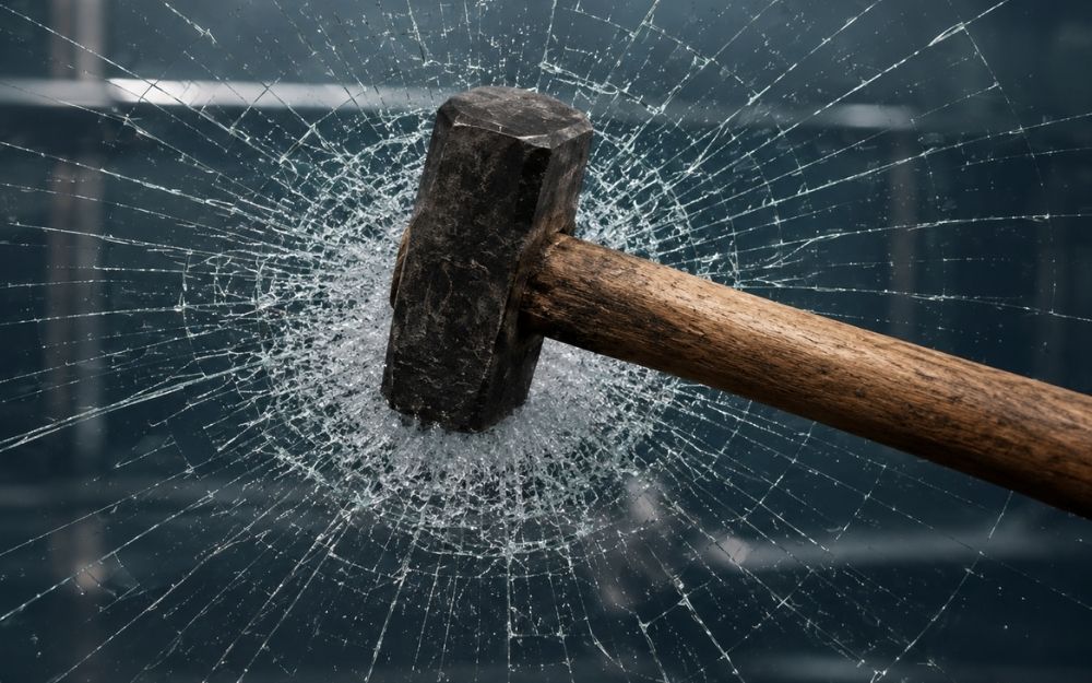 Impact-resistant glazing testing for a TDL secure retail display case