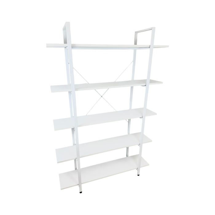White shelving unit with 5 shelves