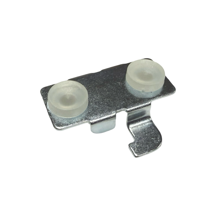Chrome glass shelf rest