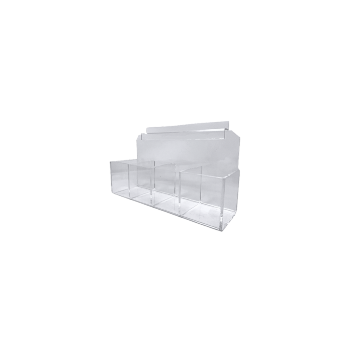 Clear Slatwall Bin With Dividers