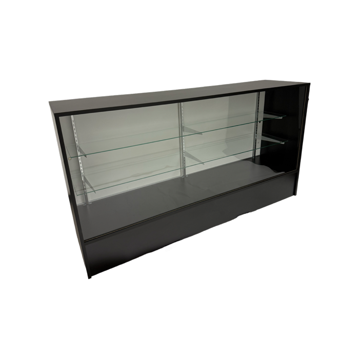 Black Showcase with laminated wood top