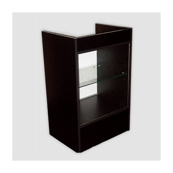 Black Glass Front Register Stand- Knocked Down