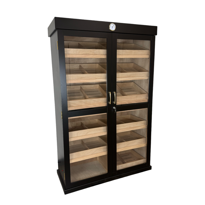 Black two door humidor