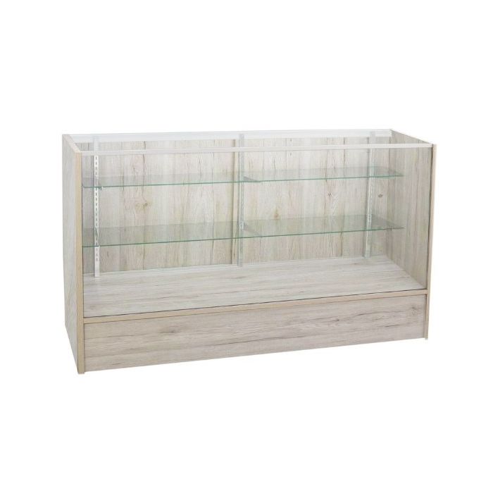 6 foot glass display case - barnwood