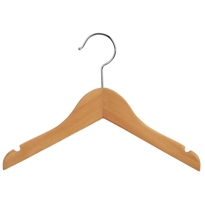 NATURAL WOOD SHIRT HANGER FOR CHILDREN