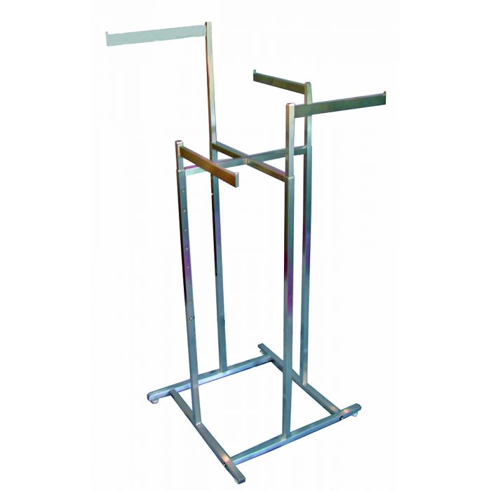 Chrome High Capacity Four Way Clothing Rack