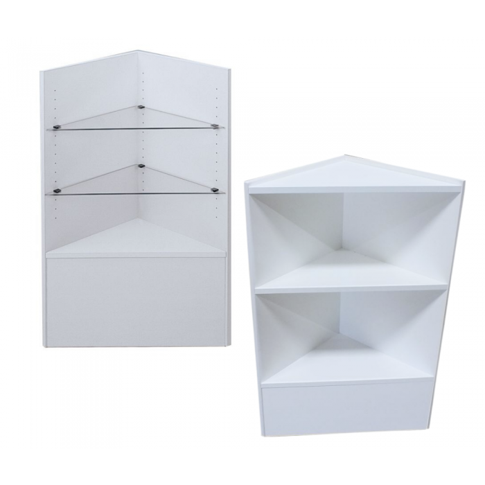 White Corner Filler Display Cases