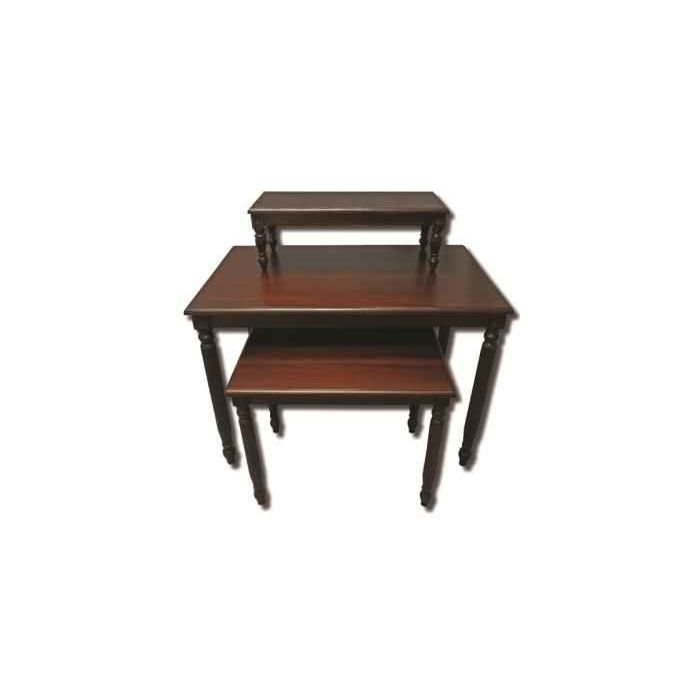 SET OF 3 NESTING TABLES- Dark Mahogany