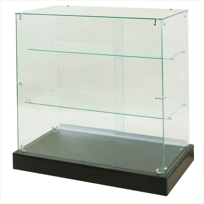 FRAMELESS 36'' FULL VIEW COUNTER SHOWCASE - BLACK SKU:10954