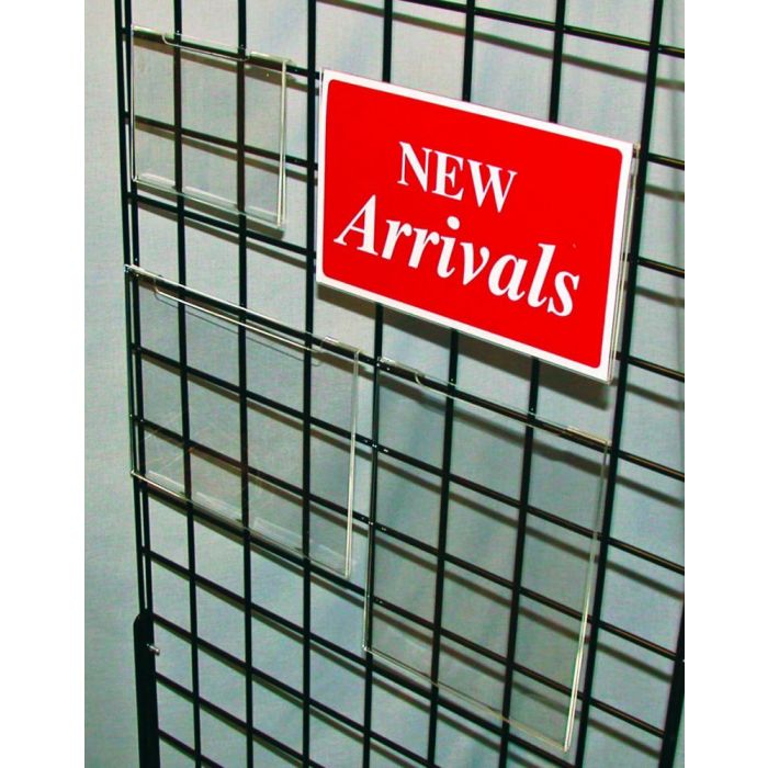 Acrylic Sign Holders for Grid and Slatwall- 8 1/2"Wx11"H (configurable)