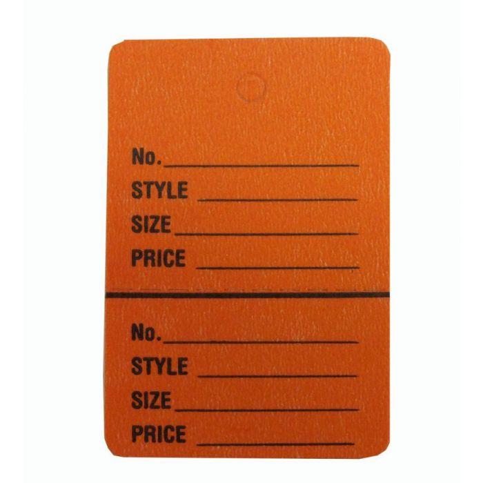 SMALL ORANGE PERFORATED TAG SMALL ORANGE PERFORATED TAG