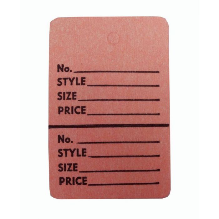 LARGE PINK PERFORATED TAG