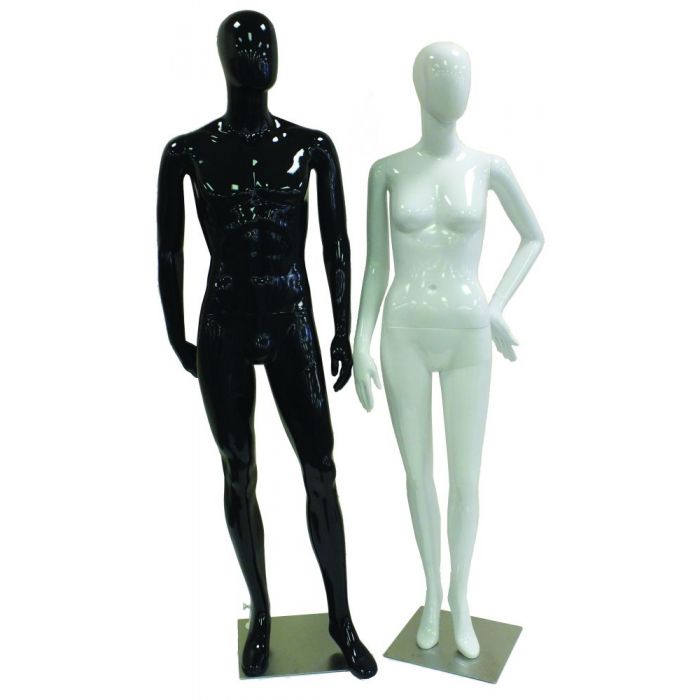 PLASTIC FEMALE RETRO MANNEQUIN-BLACK