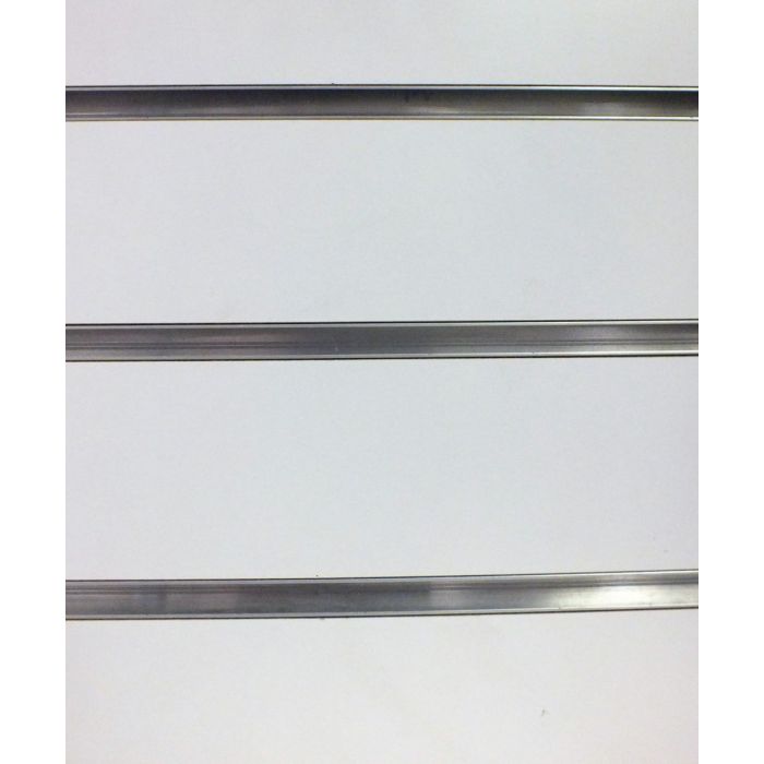 White melamine slatwall with metal extrusions- Half Sheet