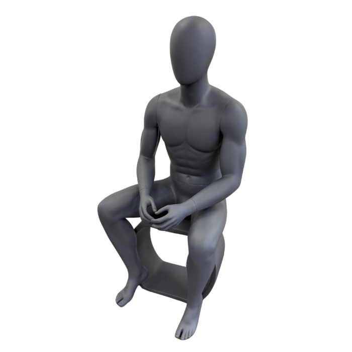 Sitting Male Grey Mannequin