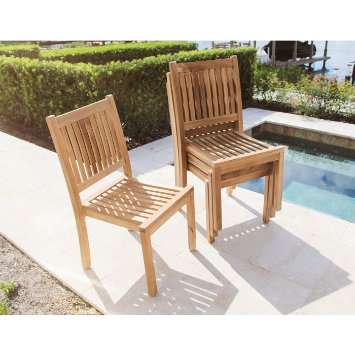 Teak Stacking Armless Chair Teak Stacking Armless Chair
