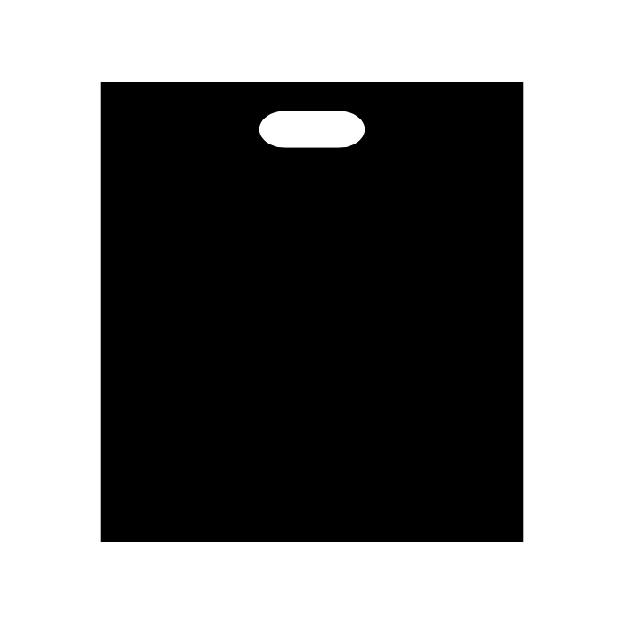 20x20 black die cut bags