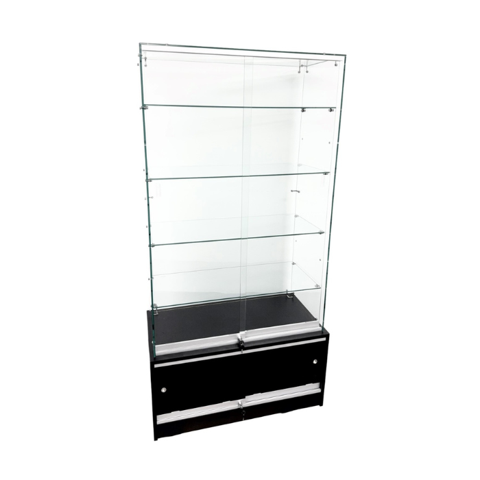 Large Glass Tower with Storage base and Glass top