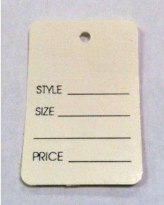 LARGE NON-PERFORATED WHITE TAG- NO STRING