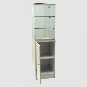 Frameless Glass Tower Case- White