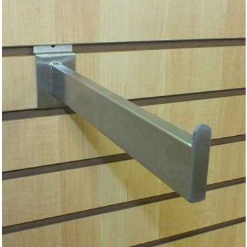 12'' STRAIGHT ARM SLATWALL FACEOUT- SATIN CHROME