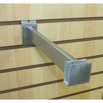 12'' SLATWALL RECTANGULAR HANGRAIL BRACKET- SATIN CHROME 