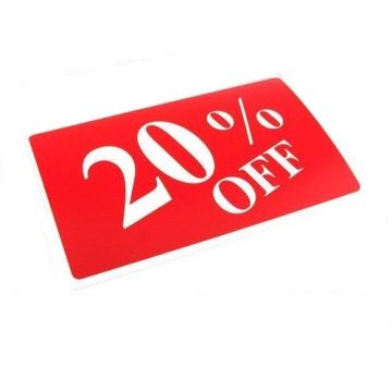 11"Wx7"H 20% Off Plastic Sign