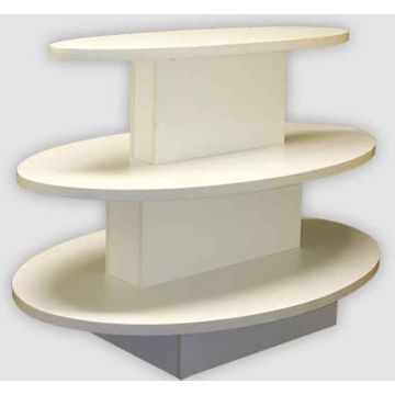 3 TIER OVAL TABLE- WHITE
