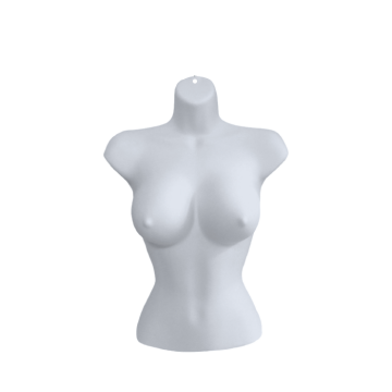 Female Half  Body Form With Large Bust- White