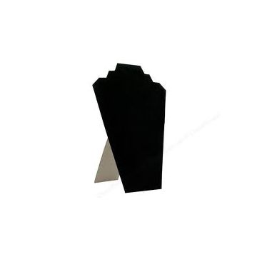 12.5" H Double Tier Necklace Easel Stand - Black Leatherette