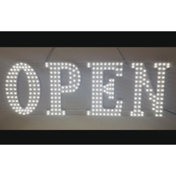 White LED OPEN Sign- 10x30
