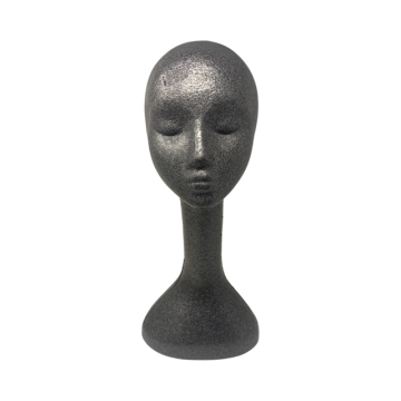 Tall Female Styrofoam Head - Dark Grey