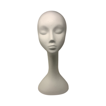Tall Female Styrofoam Head - White
