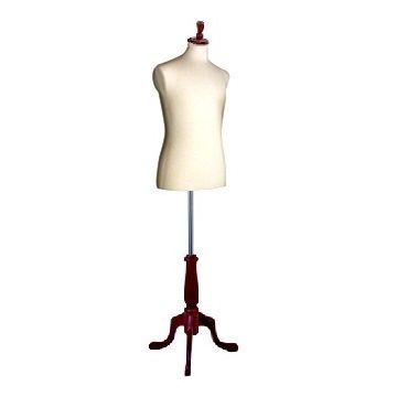 82-065WN male jersey dress form walnut base