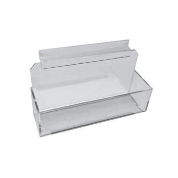 ACRYLIC SLATWALL BIN 4.5X8X2.5- NO COMPARTMENTS