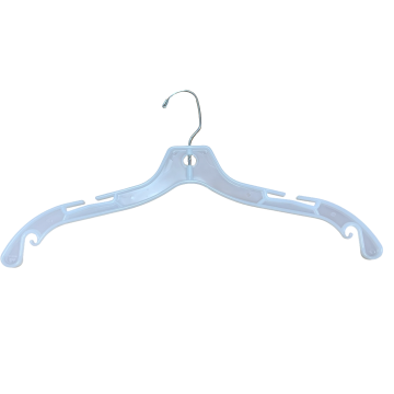 17" Heavyweight White Shirt Hanger- Chrome Swivel Hook