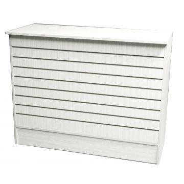 48" Slatwall Front Wrap Counter - White Sku:9029Kd