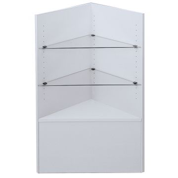 Glass Shelf Corner Case - White Sku:9037Kd