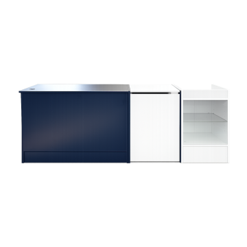 White Pass-Through Employee Swing Doors – Open Top and Bottom