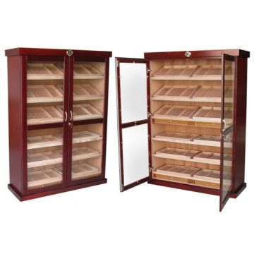 Cherry Humidor Wall Cabinet - Holds 4000 Cigars