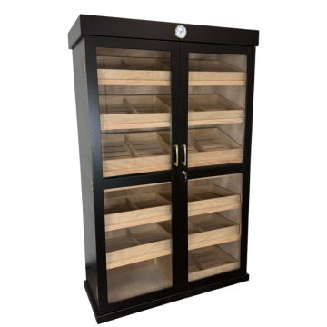 Black two door humidor