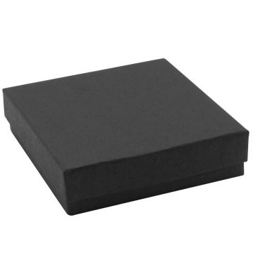 3.5" X 3.5" X 1" Matte Black Jewelry Box