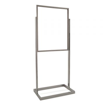 Satin Chrome Poster Display Stand