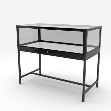 4' Deluxe Glass Showcase- Black