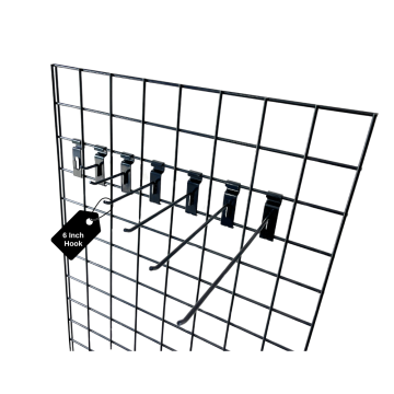 6" Grid Hook-Black