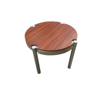 Mahogany Melamine Table With 30" Diameter