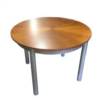 Round Anigre Tan Veneer Table With 42" Diameter