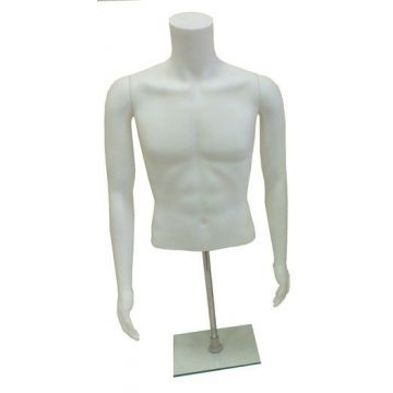 MN-247 Plastic Half Body Male Upper Torso Countertop Mannequin Form wi –  DisplayImporter