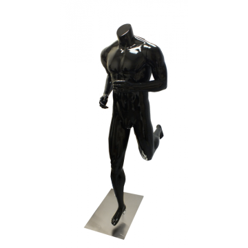 Glossy Black Female Athlete Mannequin