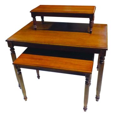 SET OF 3 NESTING TABLES- Natural Mahogany